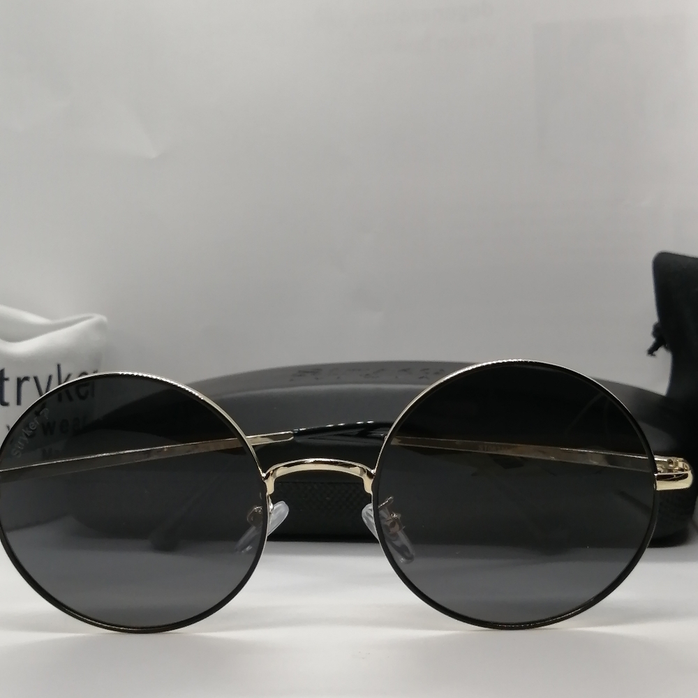 New Stryker Polarized Sunglass Black Gold Gray